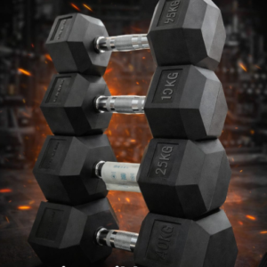 Home mancuernas hexagonales encauchetadas