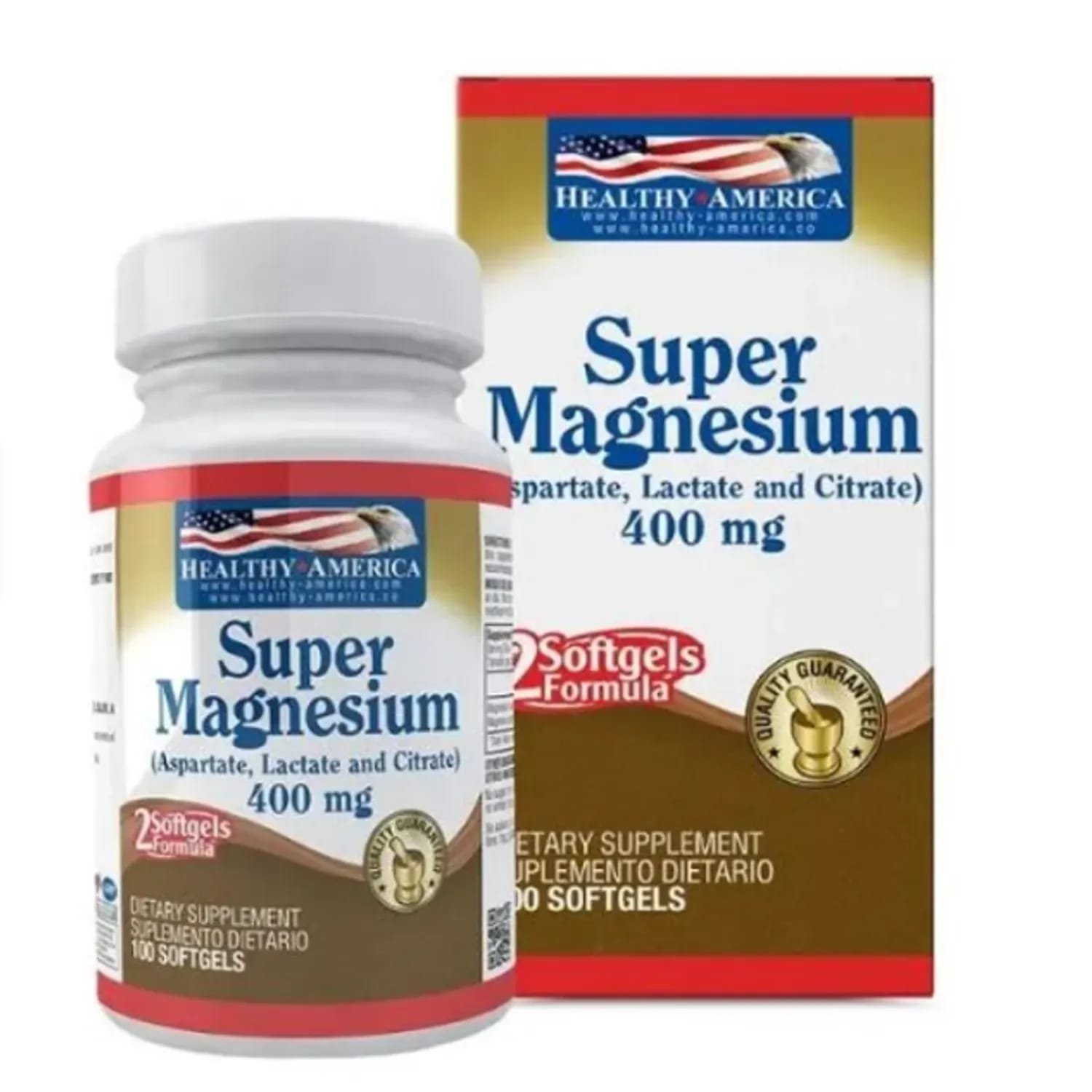 healthy america super magnesium formula – 400 mg (aspartato, lactato y citrato) 100 cápsulas blandas healthy america super magnesium formula – 400 mg (aspartato, lactato y citrato) 100 cápsulas blandas